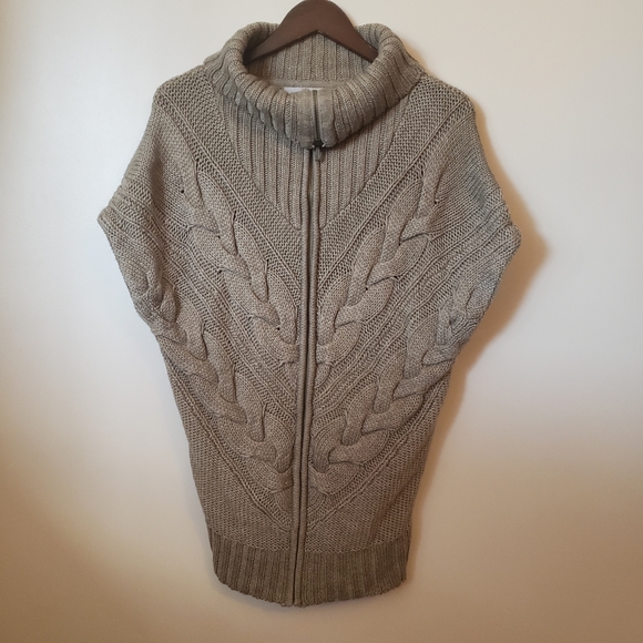 Tiger Of Sweden Wool Blend Oversized Chunky Knit Cowl Neck Cap Sleeve Zi… - Picture 2 of 12